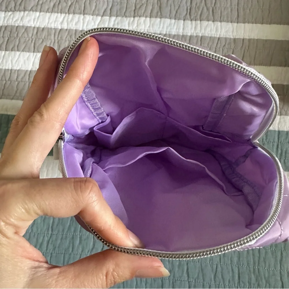 First Aid Beauty Quilted Makeup Travel Bag Purple Lavender